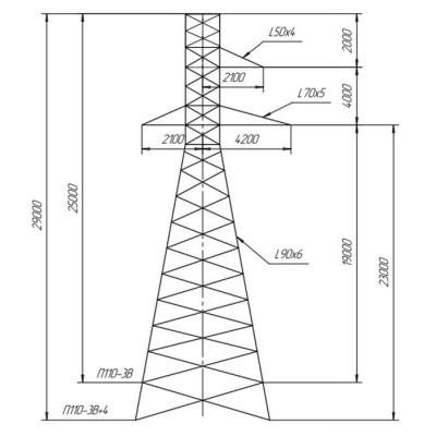 Промежуточные опоры П110-3В, П110-3В+4