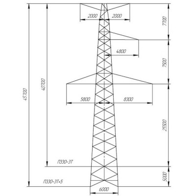 Промежуточные опоры П330-3Т, П330-3Т+5